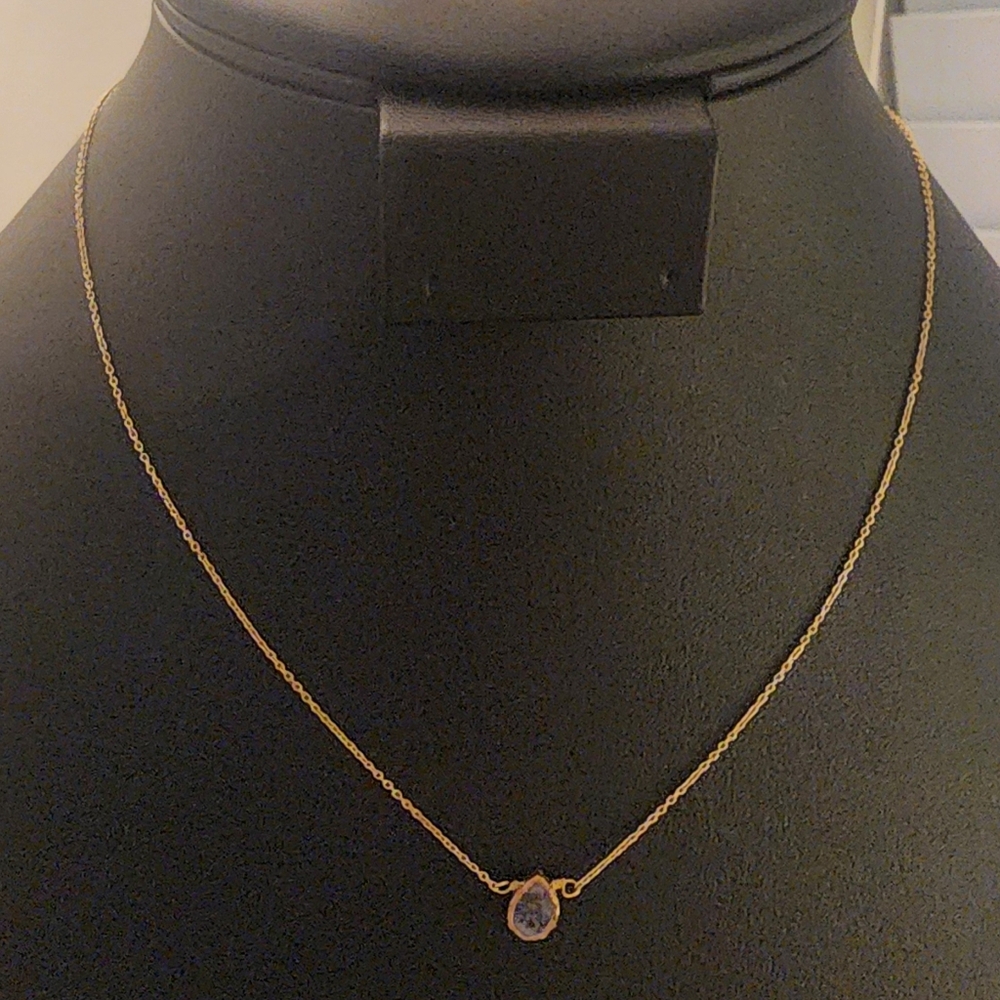 Gold Tone Teardrop Pendant‎ Necklace